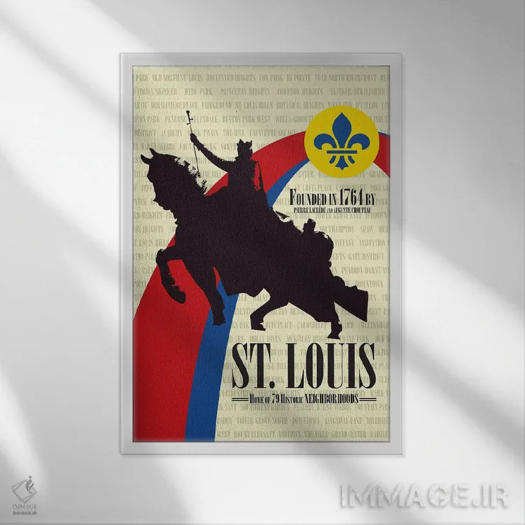 تابلو سنت لوئیس (شهر آمریکا) اثر پرینتهای بنتون پارک (استودیو/گالری هنری) - نمای قابدار سفید