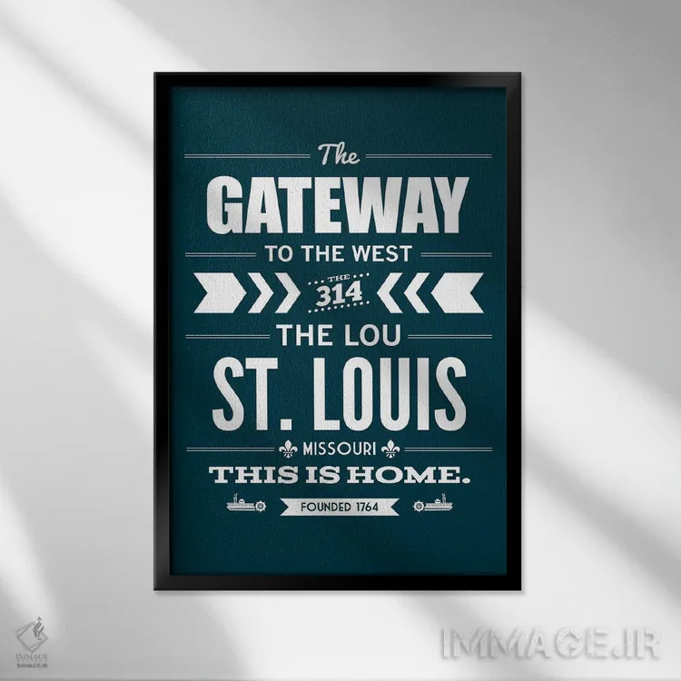 تابلو سنت لوئیس (شهر آمریکا) اثر پرینتهای بنتون پارک (استودیو/گالری هنری) - نمای قابدار مشکی