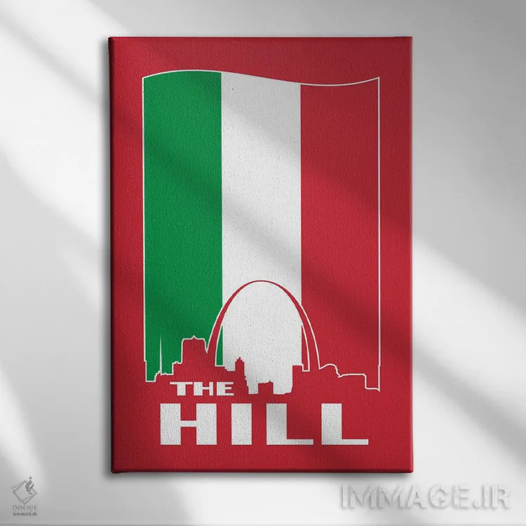 تابلو تپه (The Hill محله ایتالیاییها در سنت لوئیس) اثر پرینتهای بنتون پارک (استودیو/گالری هنری) - نمای روبهرو روی دیوار