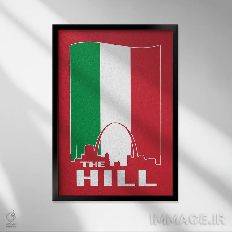 تابلو تپه (The Hill محله ایتالیاییها در سنت لوئیس) اثر پرینتهای بنتون پارک (استودیو/گالری هنری) - نمای قابدار مشکی