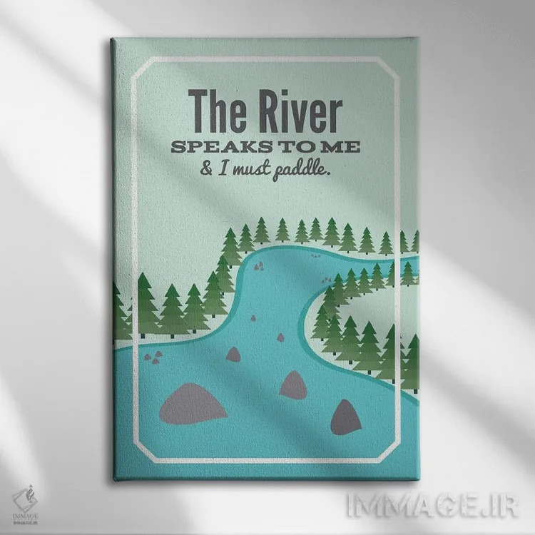 تابلو رودخانه با من سخن میگوید اثر پرینتهای بنتون پارک (استودیو/گالری هنری) - نمای روبهرو روی دیوار