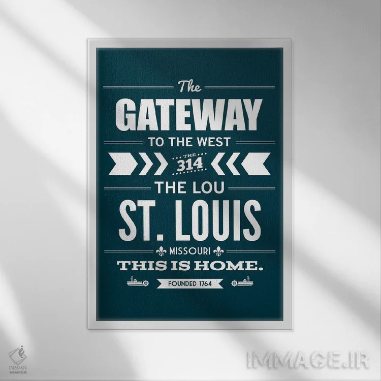 تابلو سنت لوئیس (شهر آمریکا) اثر پرینتهای بنتون پارک (استودیو/گالری هنری) - نمای قابدار سفید