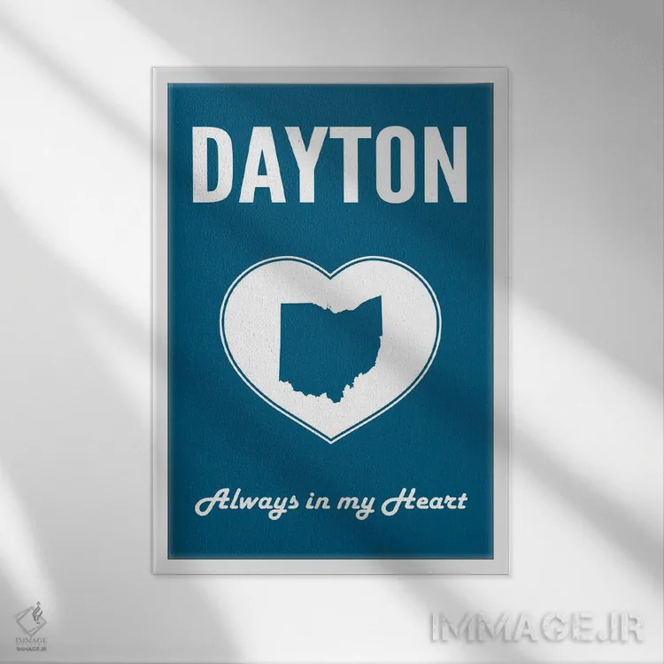 تابلو دییتون (شهر آمریکا) اثر پرینتهای بنتون پارک (استودیو/گالری هنری) - نمای قابدار سفید