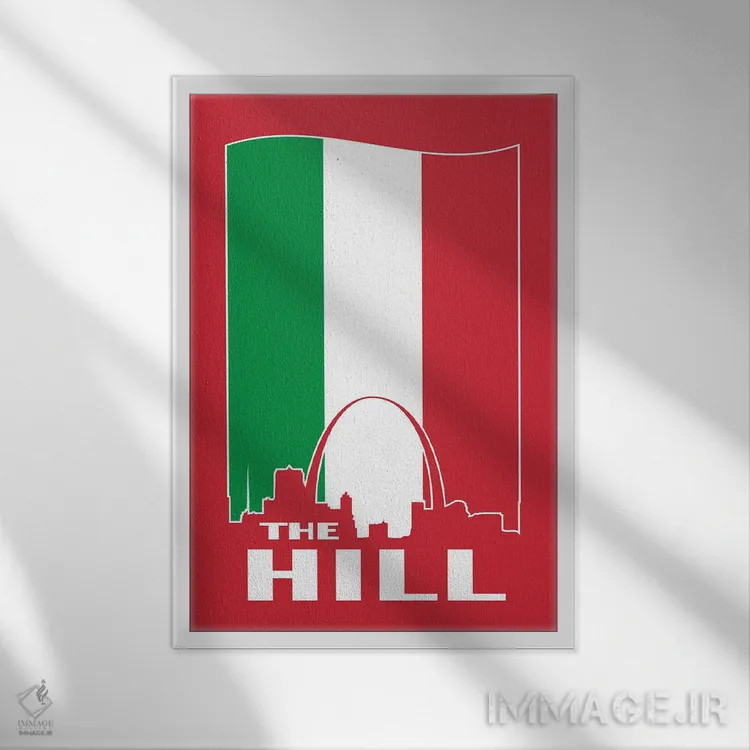 تابلو تپه (The Hill محله ایتالیاییها در سنت لوئیس) اثر پرینتهای بنتون پارک (استودیو/گالری هنری) - نمای قابدار سفید