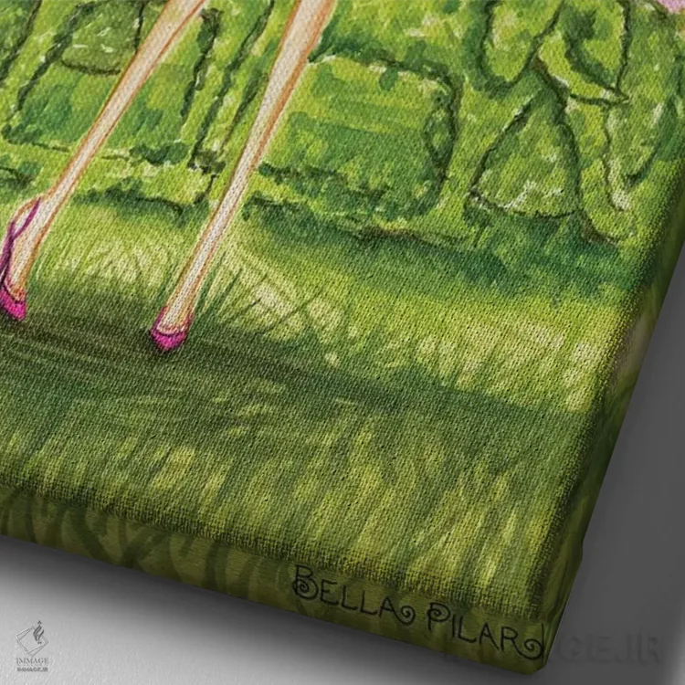 تابلو بونسای تولهسگ کوچک اثر بلا پیلار - نمای نزدیک بافت بوم