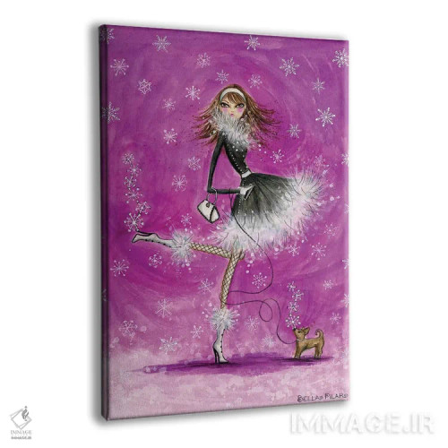 تابلو پیادهروی برفی تولهسگ کوچک اثر بلا پیلار - نمای پرسپکتیو محصول