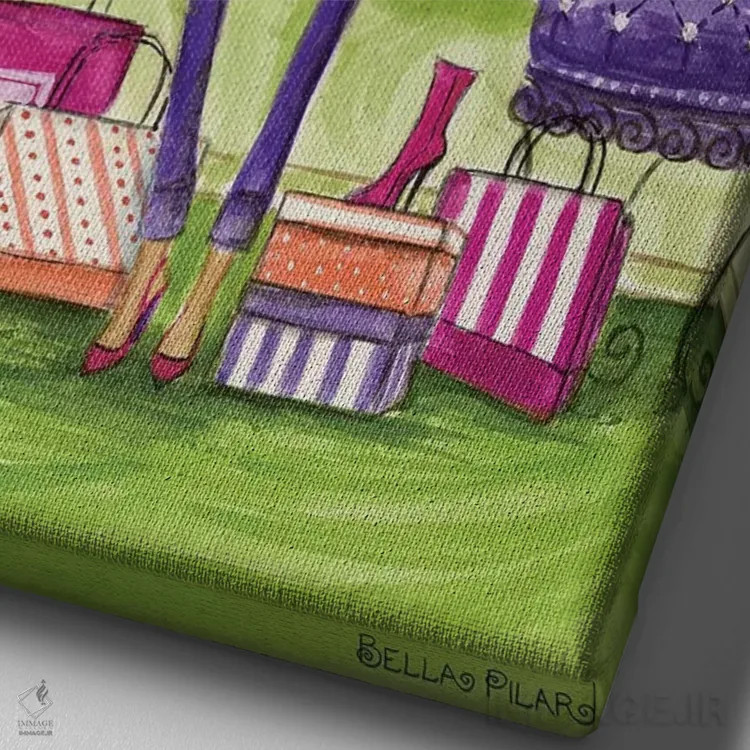 تابلو فروشگاه کفش شهر اثر بلا پیلار - نمای نزدیک بافت بوم