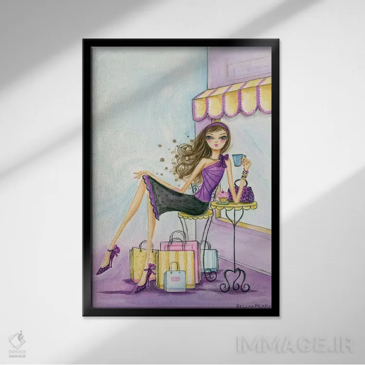 تابلو به استقبال خرید درمانی برو اثر بلا پیلار - نمای قابدار مشکی