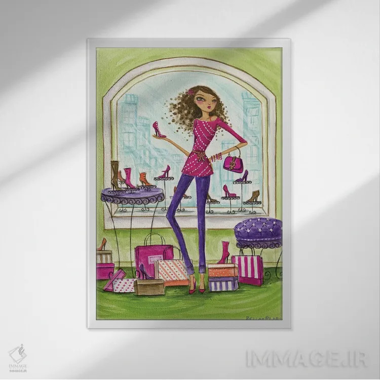 تابلو فروشگاه کفش شهر اثر بلا پیلار - نمای قابدار سفید