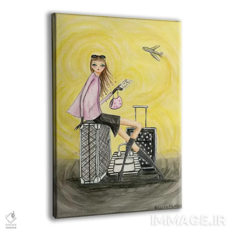 تابلو بلیط طلایی اثر بلا پیلار - نمای پرسپکتیو محصول