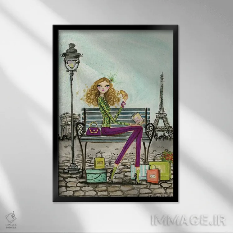 تابلو پاریس (فرانسه) اثر بلا پیلار - نمای قابدار مشکی