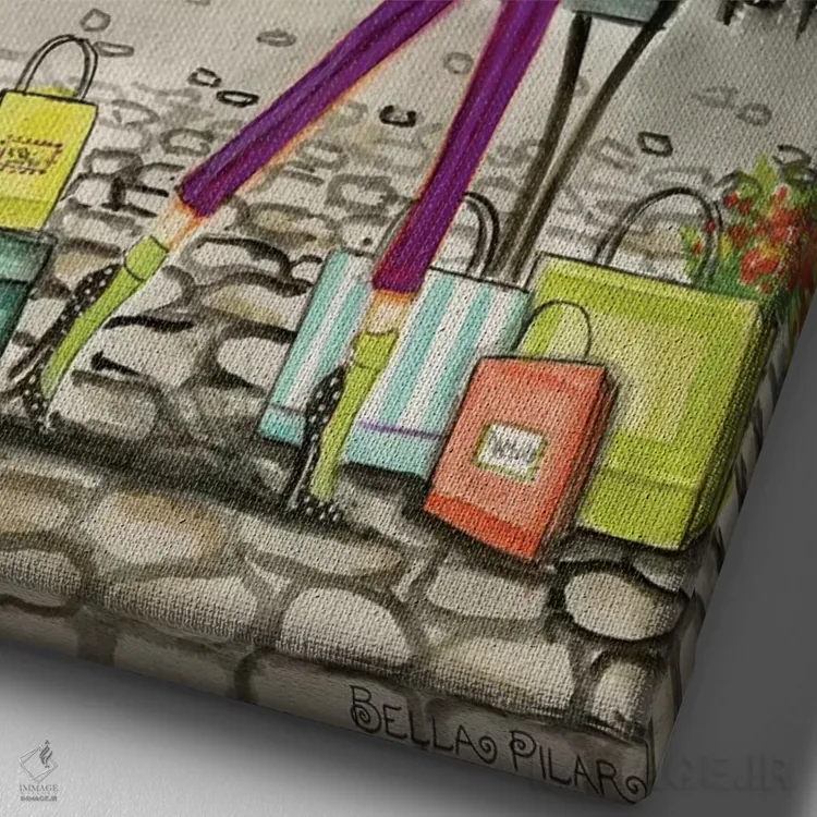 تابلو پاریس (فرانسه) اثر بلا پیلار - نمای نزدیک بافت بوم