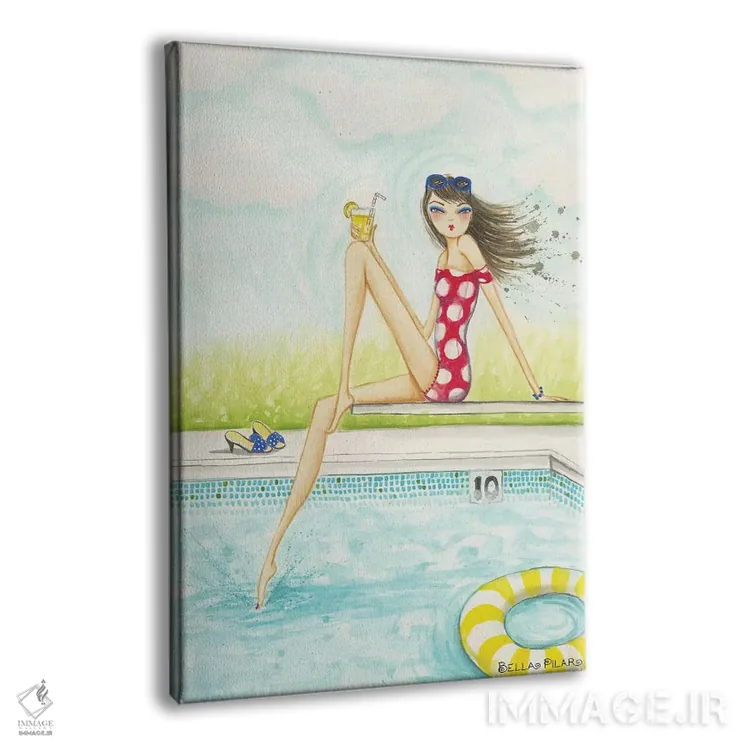 تابلو استخر حیاط پشتی شماره ۲ اثر بلا پیلار - نمای پرسپکتیو محصول