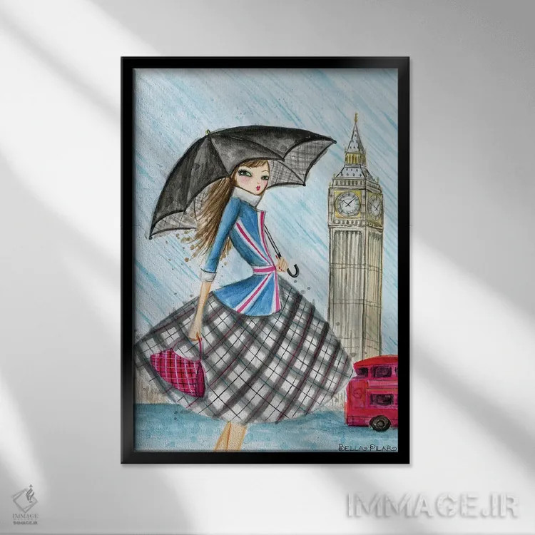 تابلو لندن (انگلیس) اثر بلا پیلار - نمای قابدار مشکی