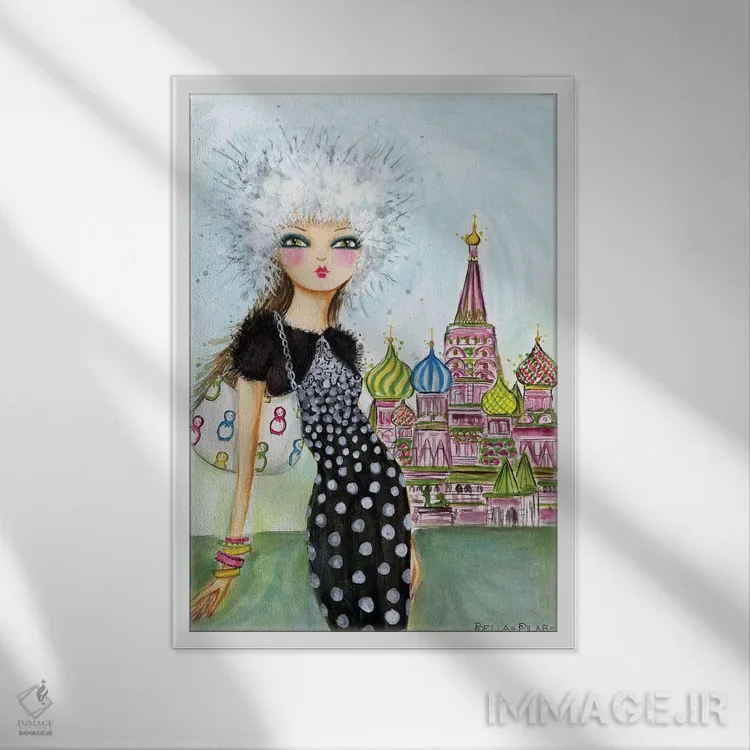 تابلو مسکو (روسیه) اثر بلا پیلار - نمای قابدار سفید