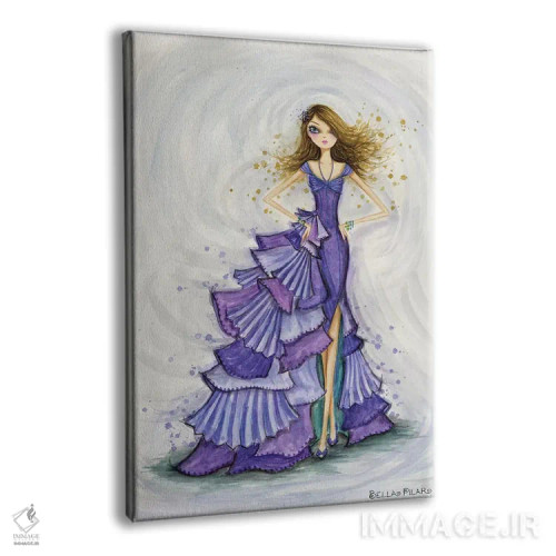 تابلو سنگهای قیمتی بنفش اثر بلا پیلار - نمای پرسپکتیو محصول