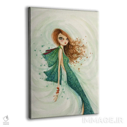 تابلو دختر مو قرمز سلطنتی اثر بلا پیلار - نمای پرسپکتیو محصول