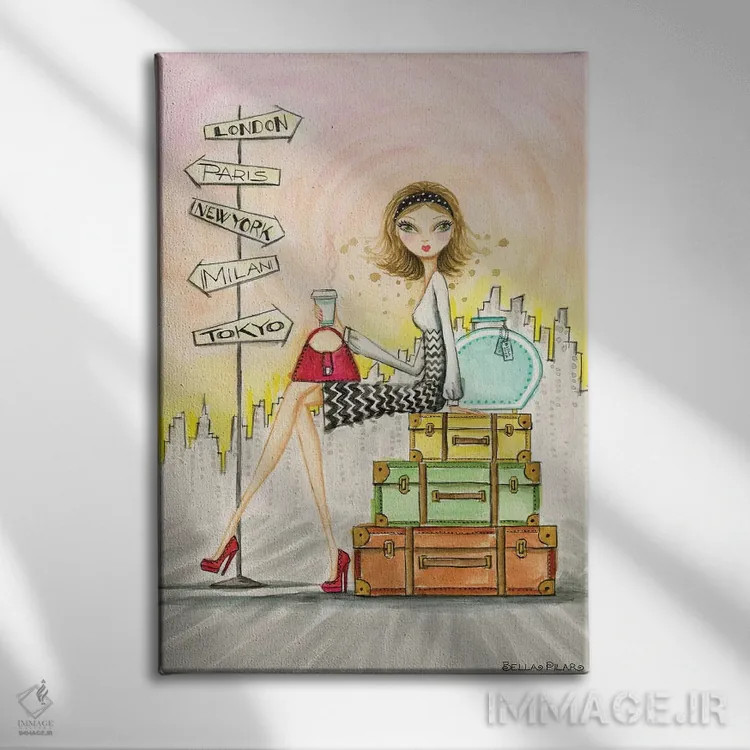 تابلو گرتا در حال حرکت اثر بلا پیلار - نمای روبهرو روی دیوار