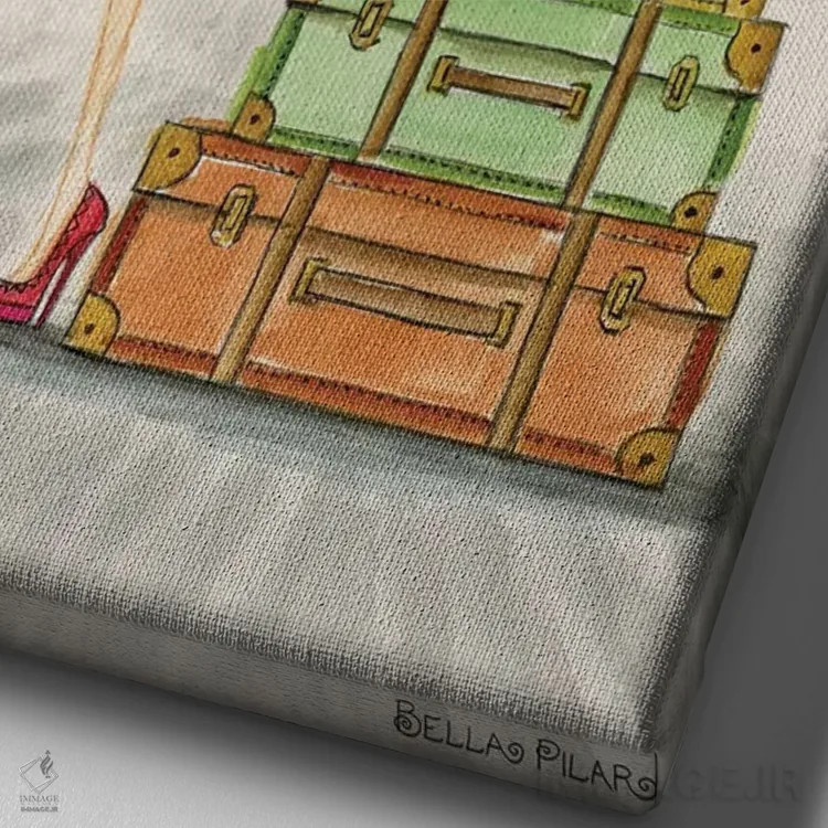 تابلو گرتا در حال حرکت اثر بلا پیلار - نمای نزدیک بافت بوم