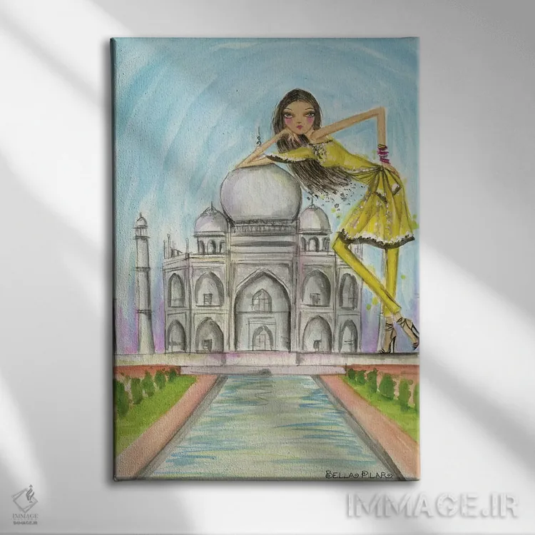تابلو کارت پستال از هند اثر بلا پیلار - نمای روبهرو روی دیوار