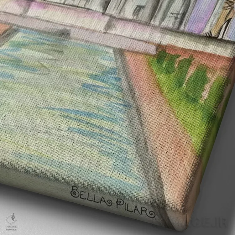 تابلو کارت پستال از هند اثر بلا پیلار - نمای نزدیک بافت بوم