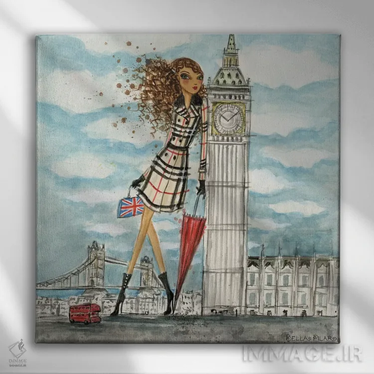 تابلو لندن (انگلیس) اثر بلا پیلار - نمای روبهرو روی دیوار