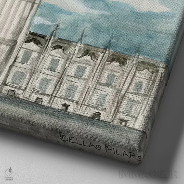 تابلو لندن (انگلیس) اثر بلا پیلار - نمای نزدیک بافت بوم
