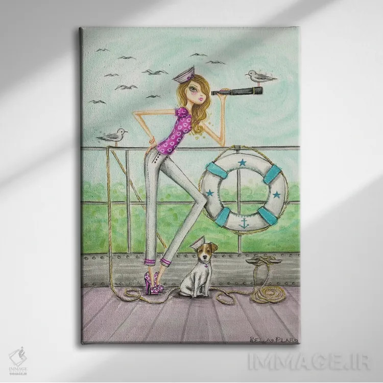 تابلو سلام برندای سوار بر کشتی اثر بلا پیلار - نمای روبهرو روی دیوار