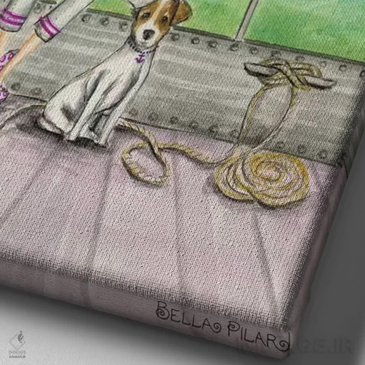 تابلو سلام برندای سوار بر کشتی اثر بلا پیلار - نمای نزدیک بافت بوم