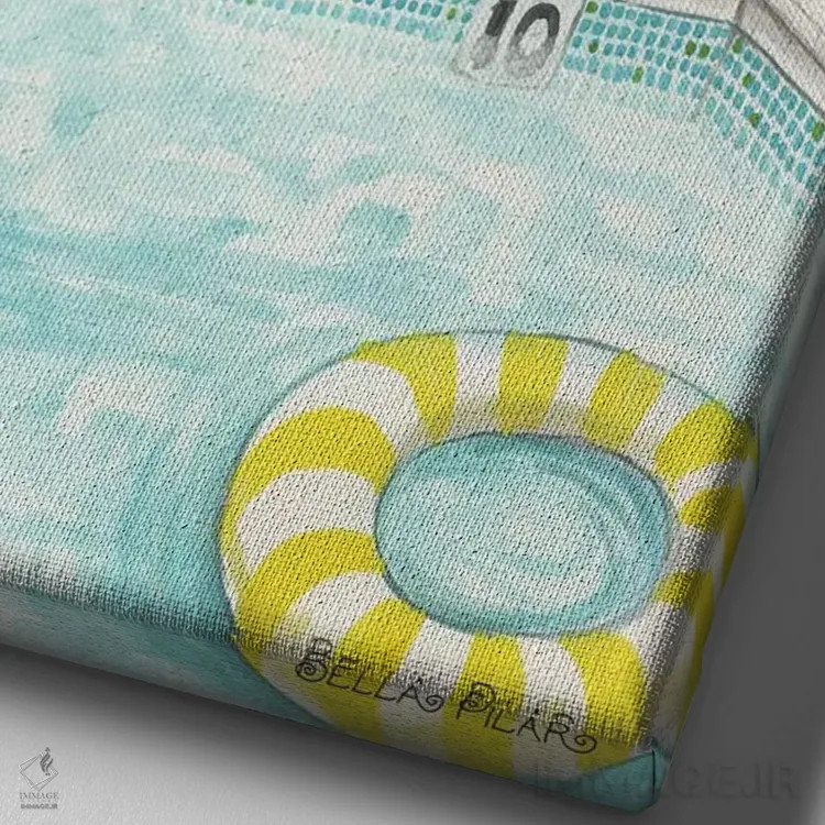 تابلو استخر حیاط پشتی اثر بلا پیلار - نمای نزدیک بافت بوم