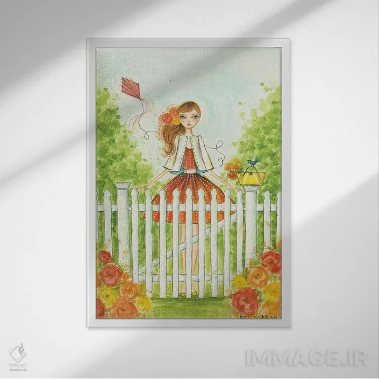 تابلو بهار در سامر ساید اثر بلا پیلار - نمای قابدار سفید