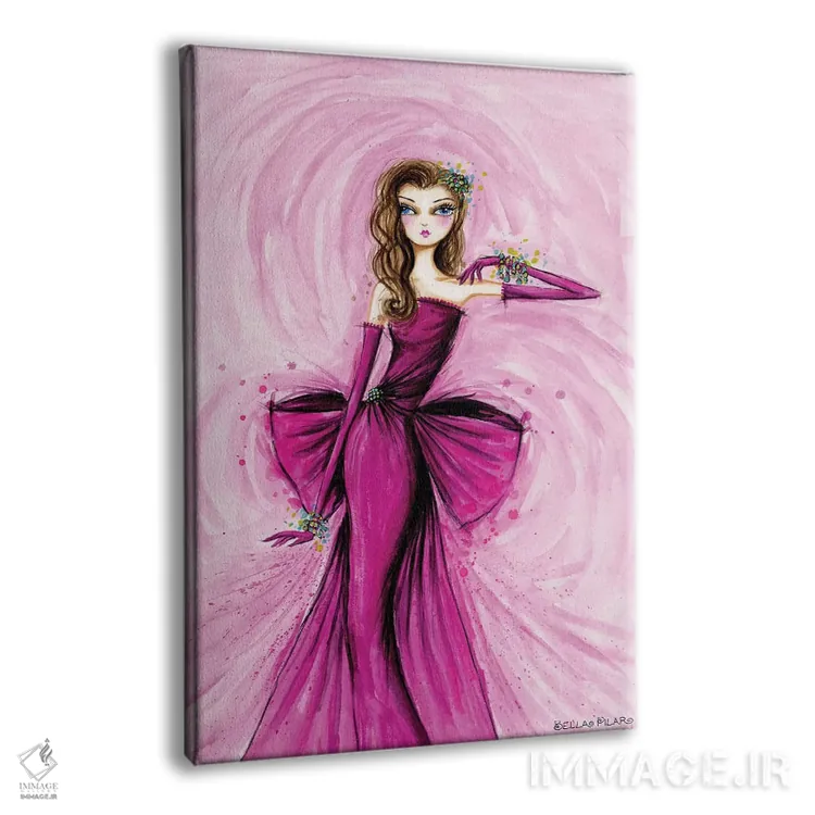 تابلو ستارهٔ کوچک با لباسی به رنگ سرخابی اثر بلا پیلار - نمای پرسپکتیو محصول