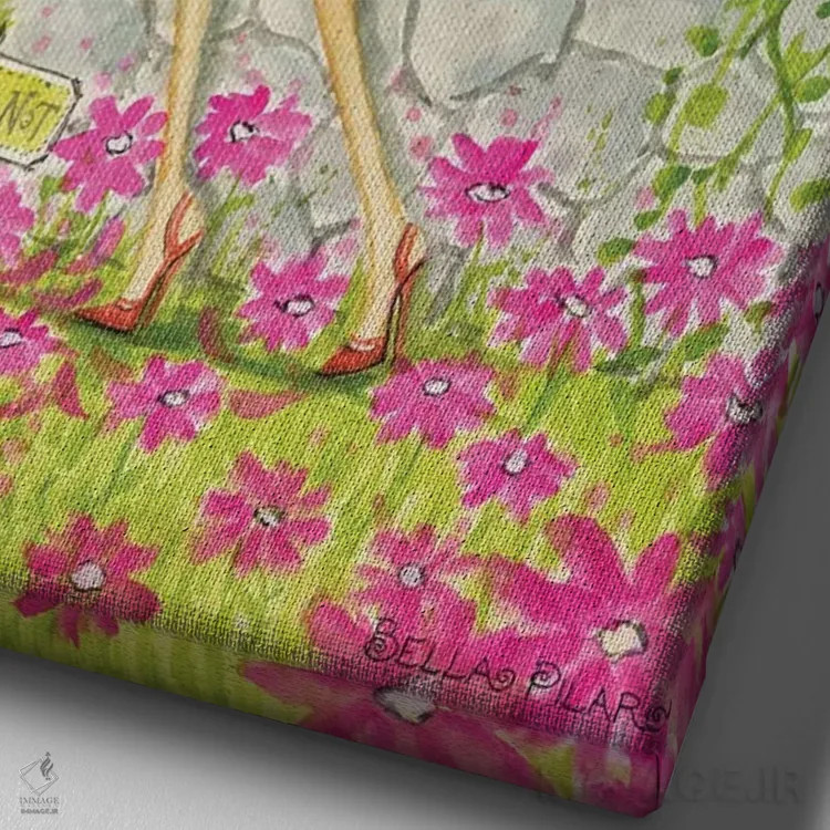 تابلو دوستم دارد یا نه اثر بلا پیلار - نمای نزدیک بافت بوم