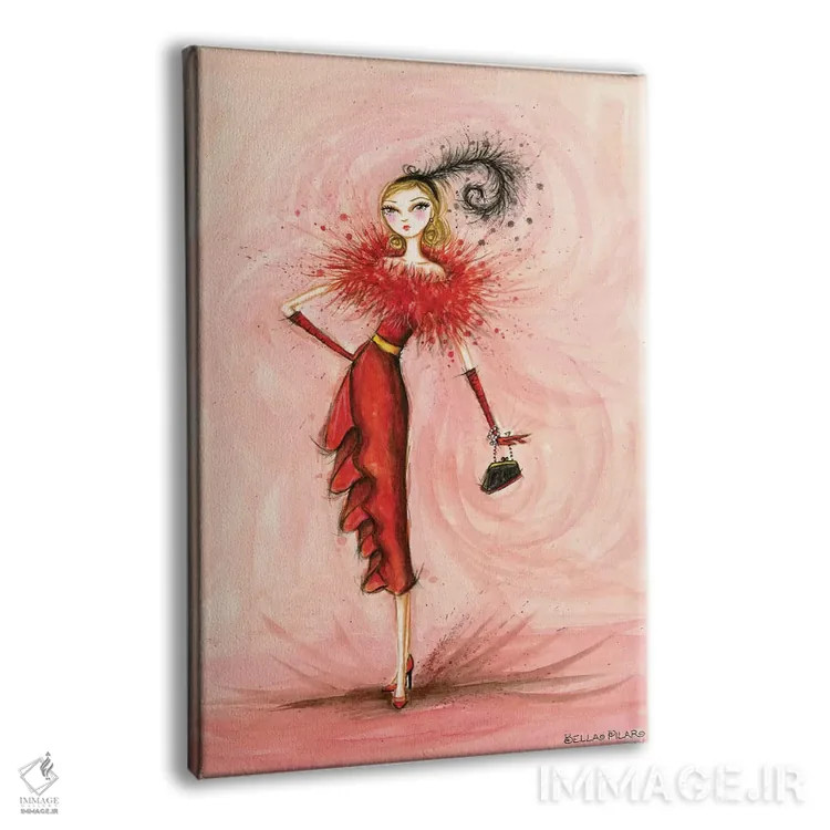 تابلو ستارهٔ کوچک با لباس قرمز اثر بلا پیلار - نمای پرسپکتیو محصول