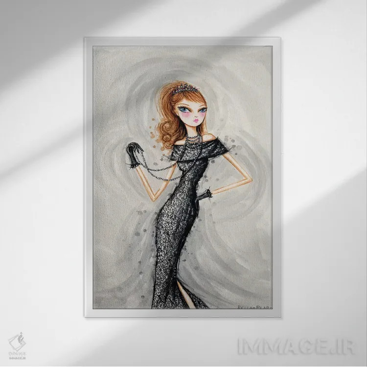 تابلو ستارهٔ کوچک در نیمه شب اثر بلا پیلار - نمای قابدار سفید