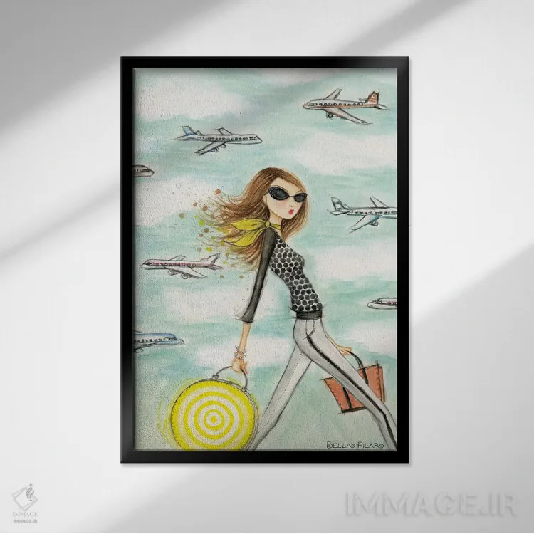 تابلو واندا در راه است اثر بلا پیلار - نمای قابدار مشکی