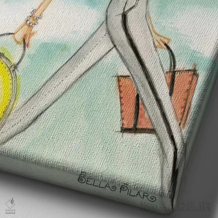 تابلو واندا در راه است اثر بلا پیلار - نمای نزدیک بافت بوم