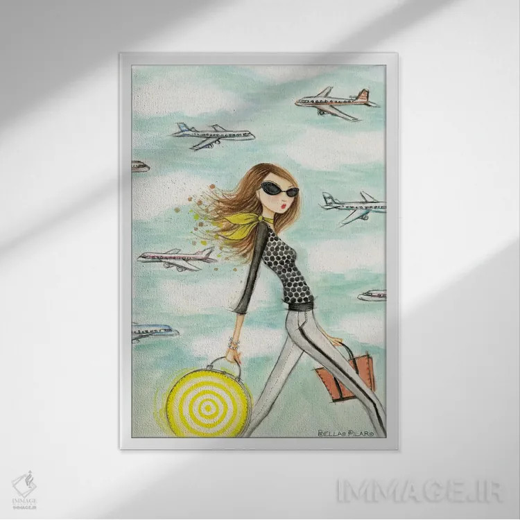 تابلو واندا در راه است اثر بلا پیلار - نمای قابدار سفید