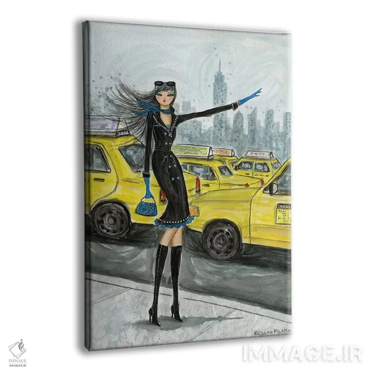 تابلو تاکسی نیویورک شماره ۱ اثر بلا پیلار - نمای پرسپکتیو محصول
