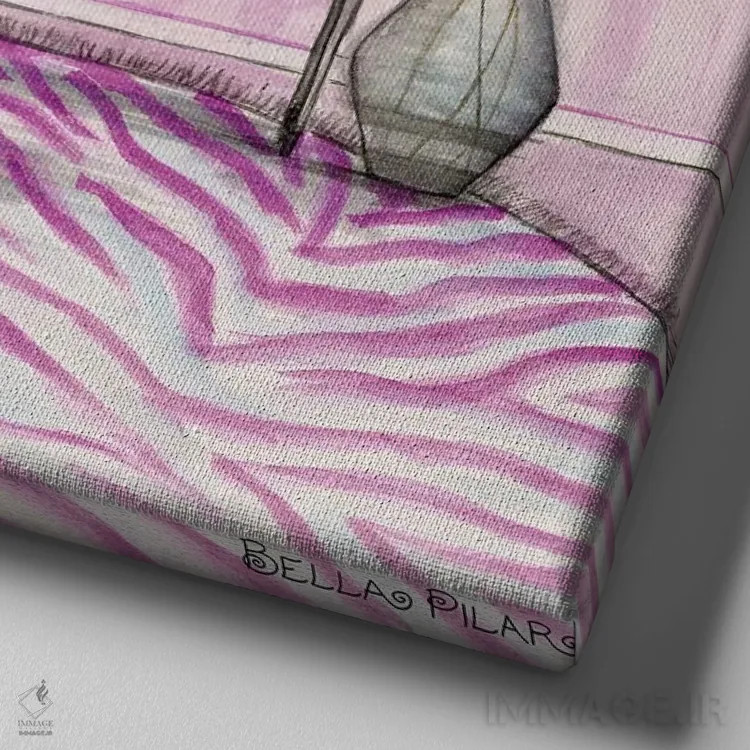 تابلو زویی و گورخر اثر بلا پیلار - نمای نزدیک بافت بوم