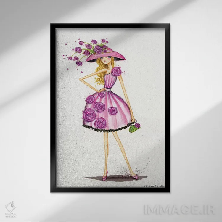 تابلو کلاه باغبانی اثر بلا پیلار - نمای قابدار مشکی