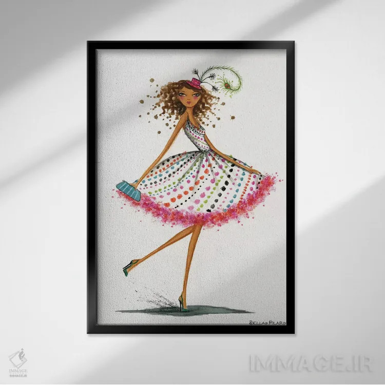 تابلو کلاه مهمانی اثر بلا پیلار - نمای قابدار مشکی