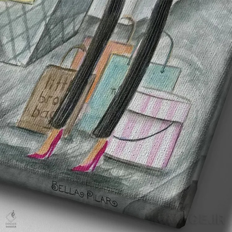 تابلو هاتداگ نیویورکی اثر بلا پیلار - نمای نزدیک بافت بوم