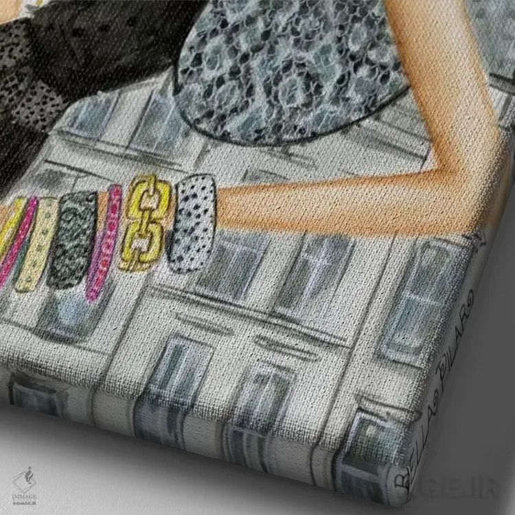 تابلو راهنمای بازدیدکنندگان نیویورک اثر بلا پیلار - نمای نزدیک بافت بوم