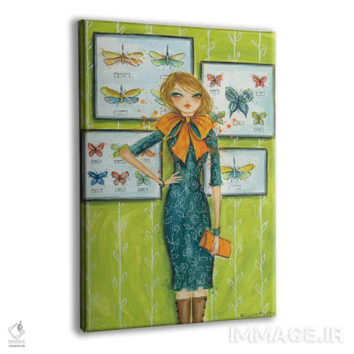 تابلو پیراهن زیبا با پاپیون پروانهای اثر بلا پیلار - نمای پرسپکتیو محصول