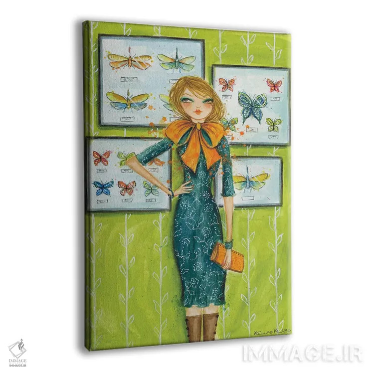 تابلو پیراهن زیبا با پاپیون پروانهای اثر بلا پیلار - نمای پرسپکتیو محصول