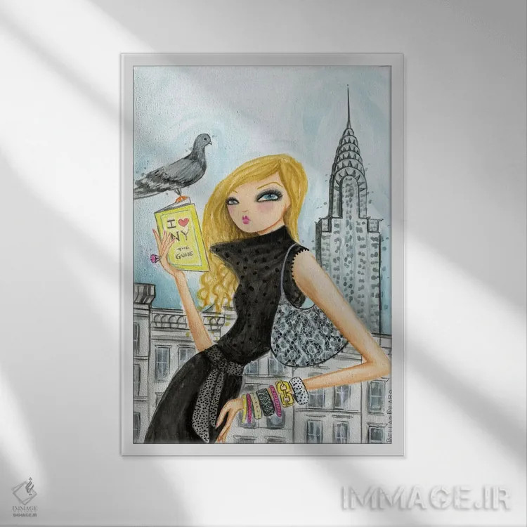 تابلو راهنمای بازدیدکنندگان نیویورک اثر بلا پیلار - نمای قابدار سفید