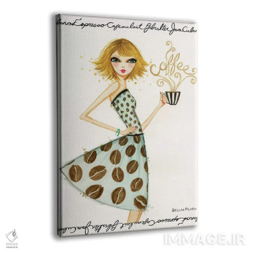 تابلو لایلا با لاته اثر بلا پیلار - نمای پرسپکتیو محصول