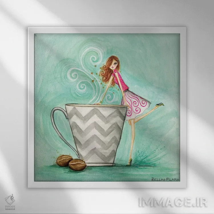 تابلو جاوای جوزی اثر بلا پیلار - نمای قابدار سفید