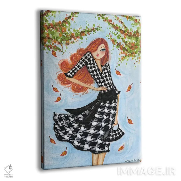 تابلو پیراهن زیبا با نقش پلیسهای اثر بلا پیلار - نمای پرسپکتیو محصول